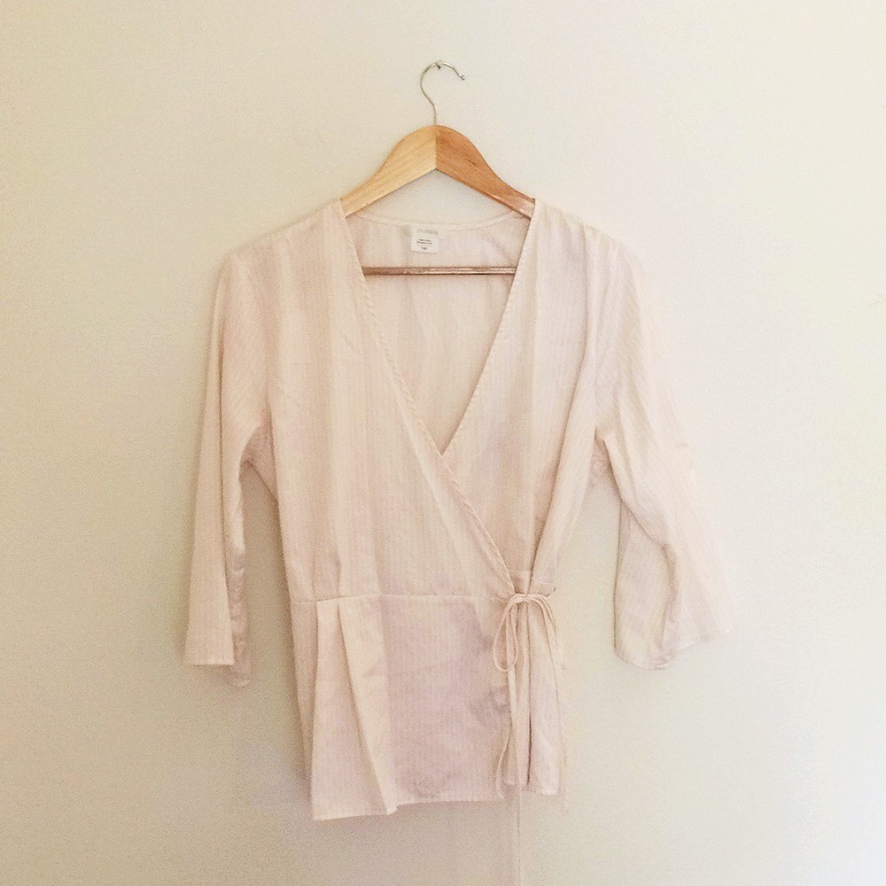 Silky pastel pink 🌸 wrap top